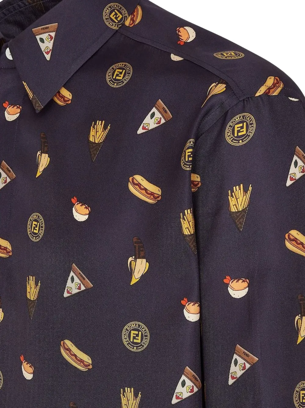 FENDI Overhemd met grafische print Blauw