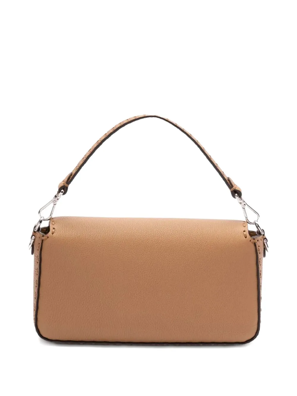 FENDI Kleine  Baguette leren schoudertas met stiksels - Bruin