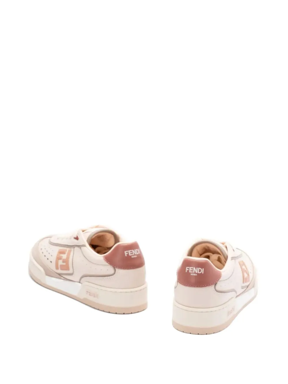 FENDI Match leren sneakers Beige