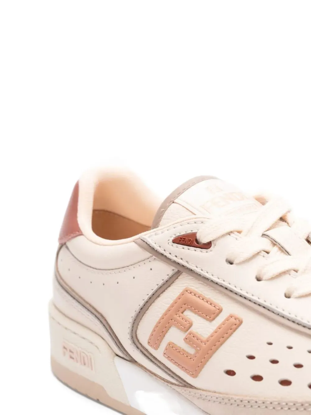 FENDI Match leren sneakers Beige