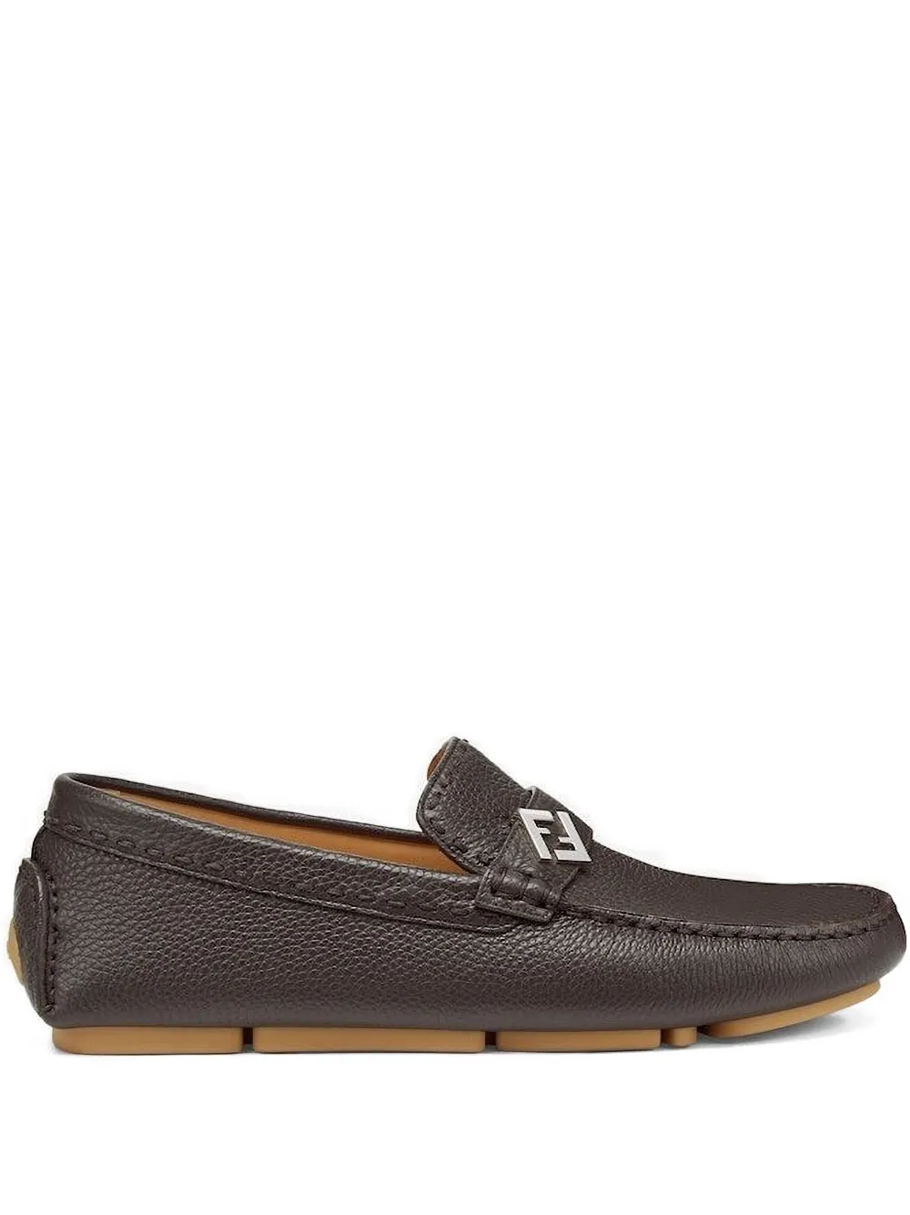 FENDI FF-detail leather loafers | Brown | Image 1