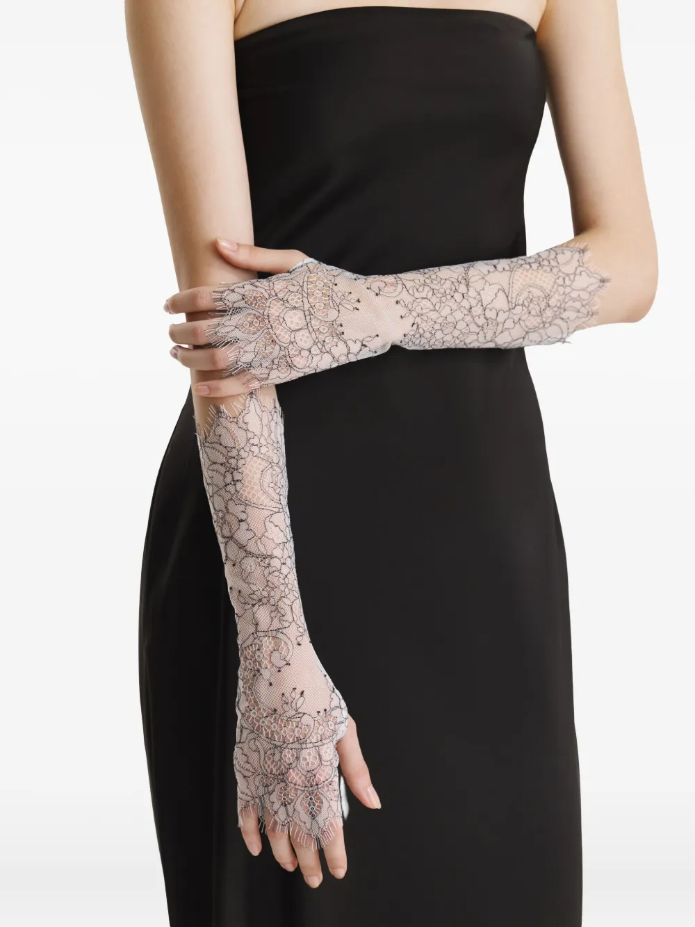 2310 STUDIO lace-detailed gloves Wit