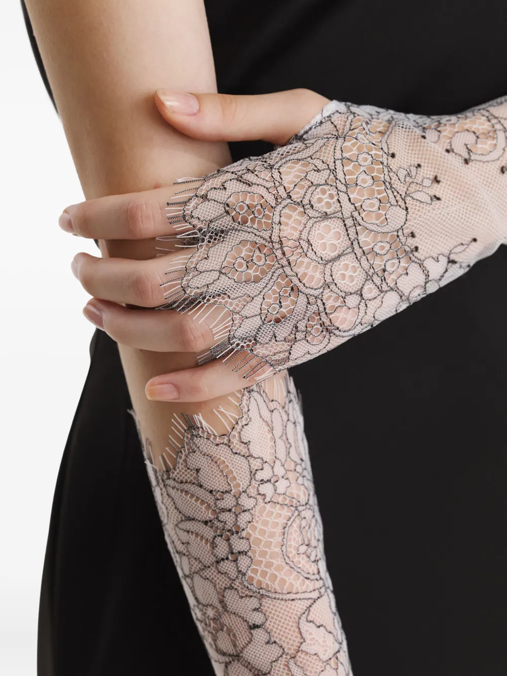 2310 STUDIO lace-detailed gloves Wit