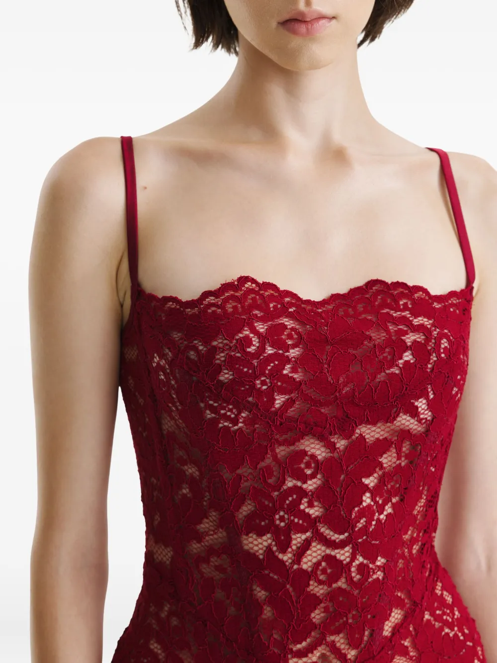 2310 STUDIO Mini-jurk met kant Rood