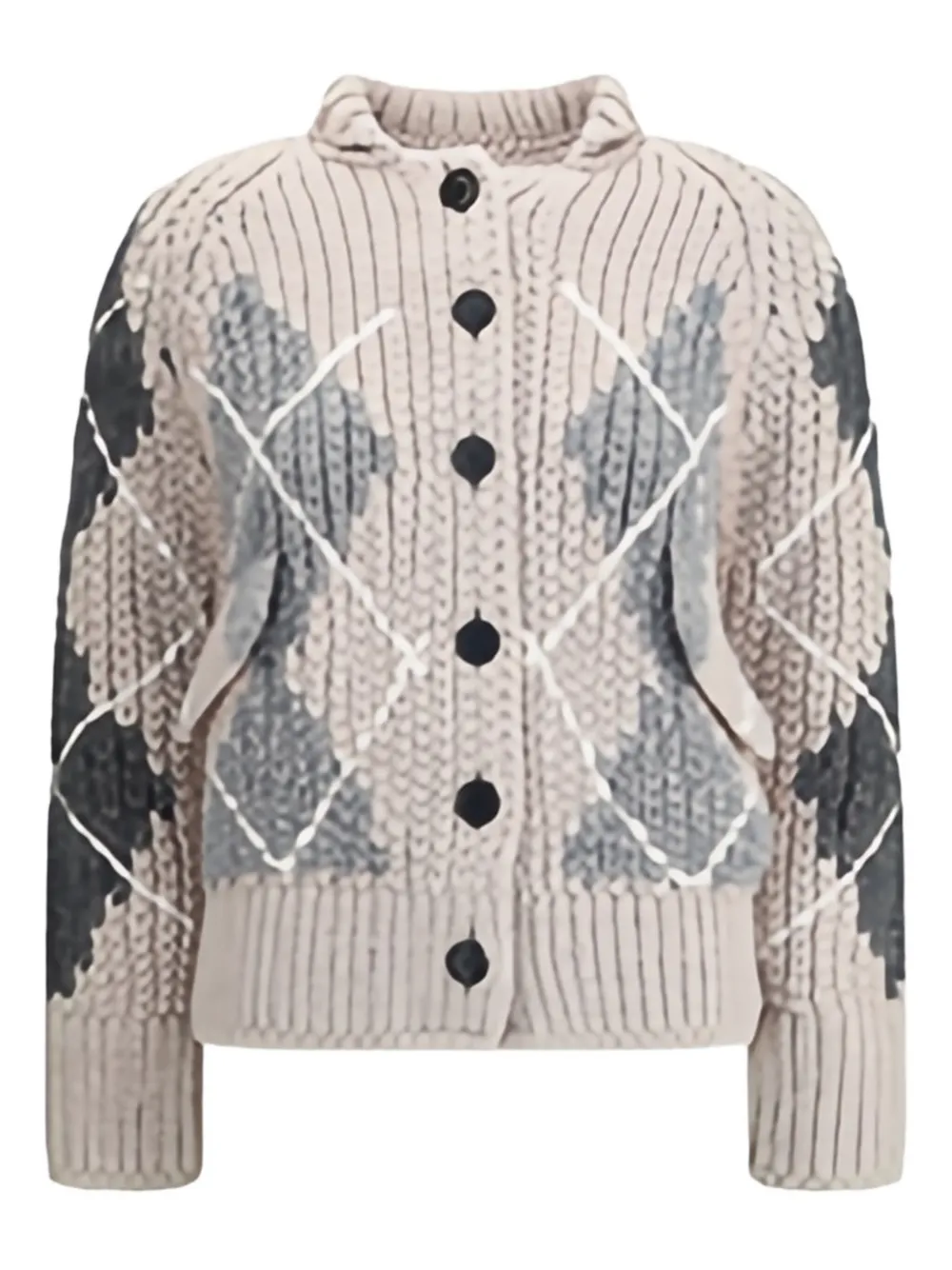 Ermanno Scervino Argyle-pattern Knitted Cardigan In Multi