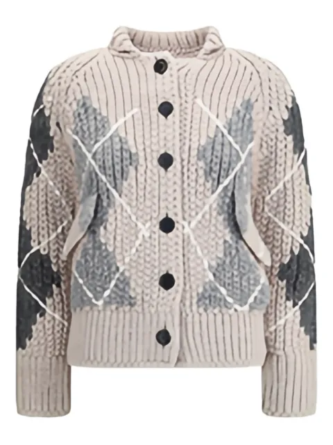 Ermanno Scervino argyle-pattern knitted cardigan