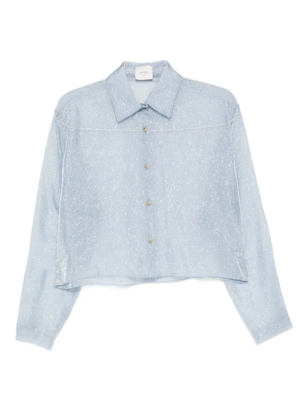 Alysi speckled cropped shirt Blauw