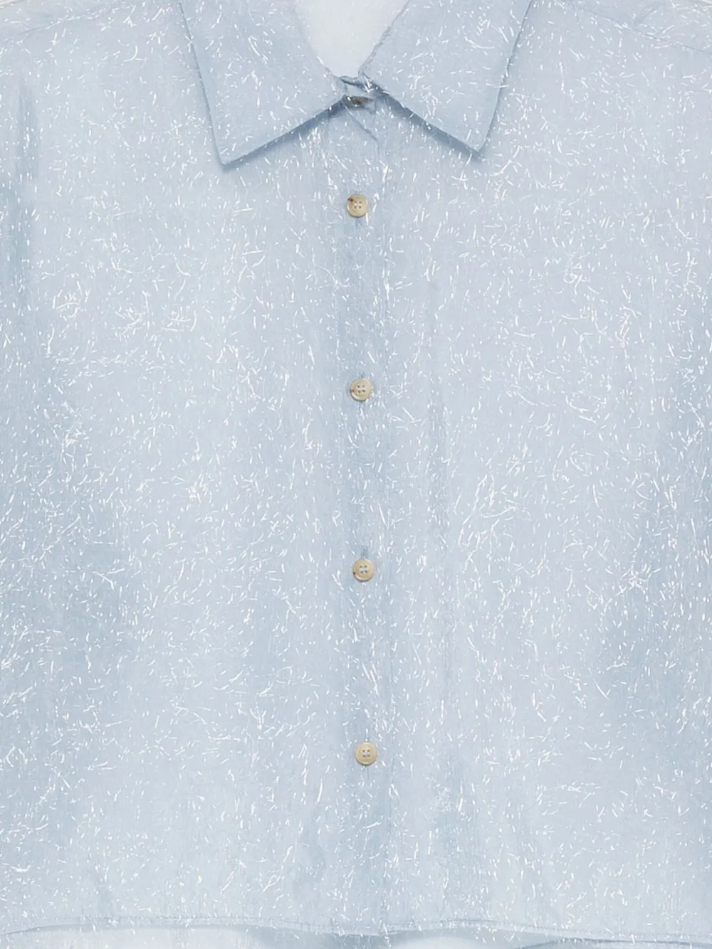 Alysi Speckled Cropped Shirt - Blue 