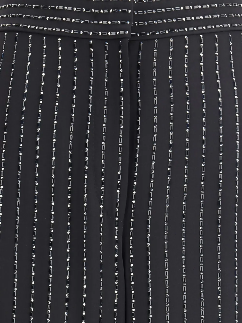 Giorgio Armani Wide-leg Silk Pants With Strass In Gray