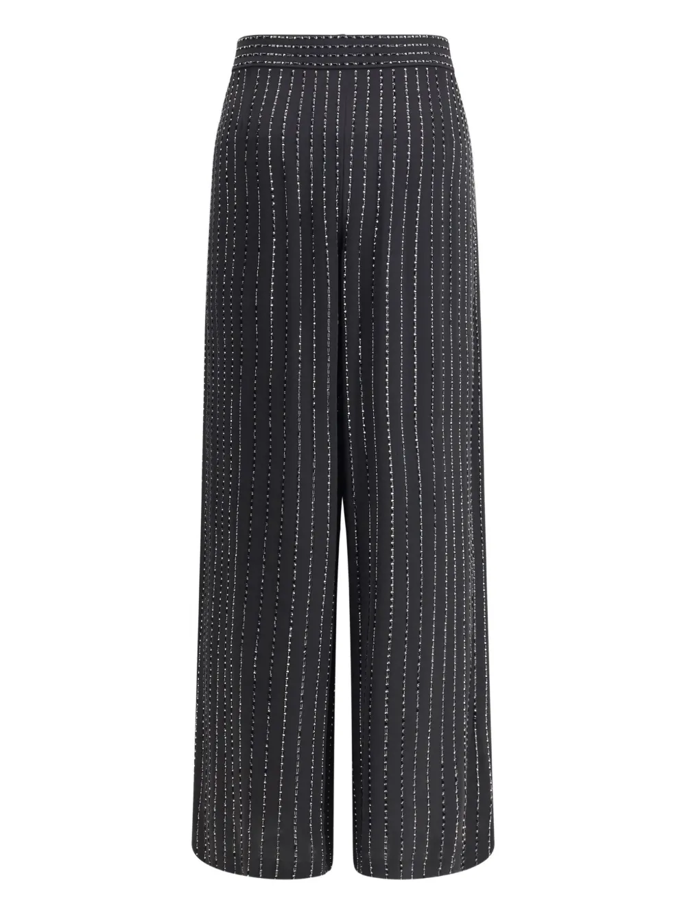Giorgio Armani Sequin-embellished Pinstripe Trousers In Gray