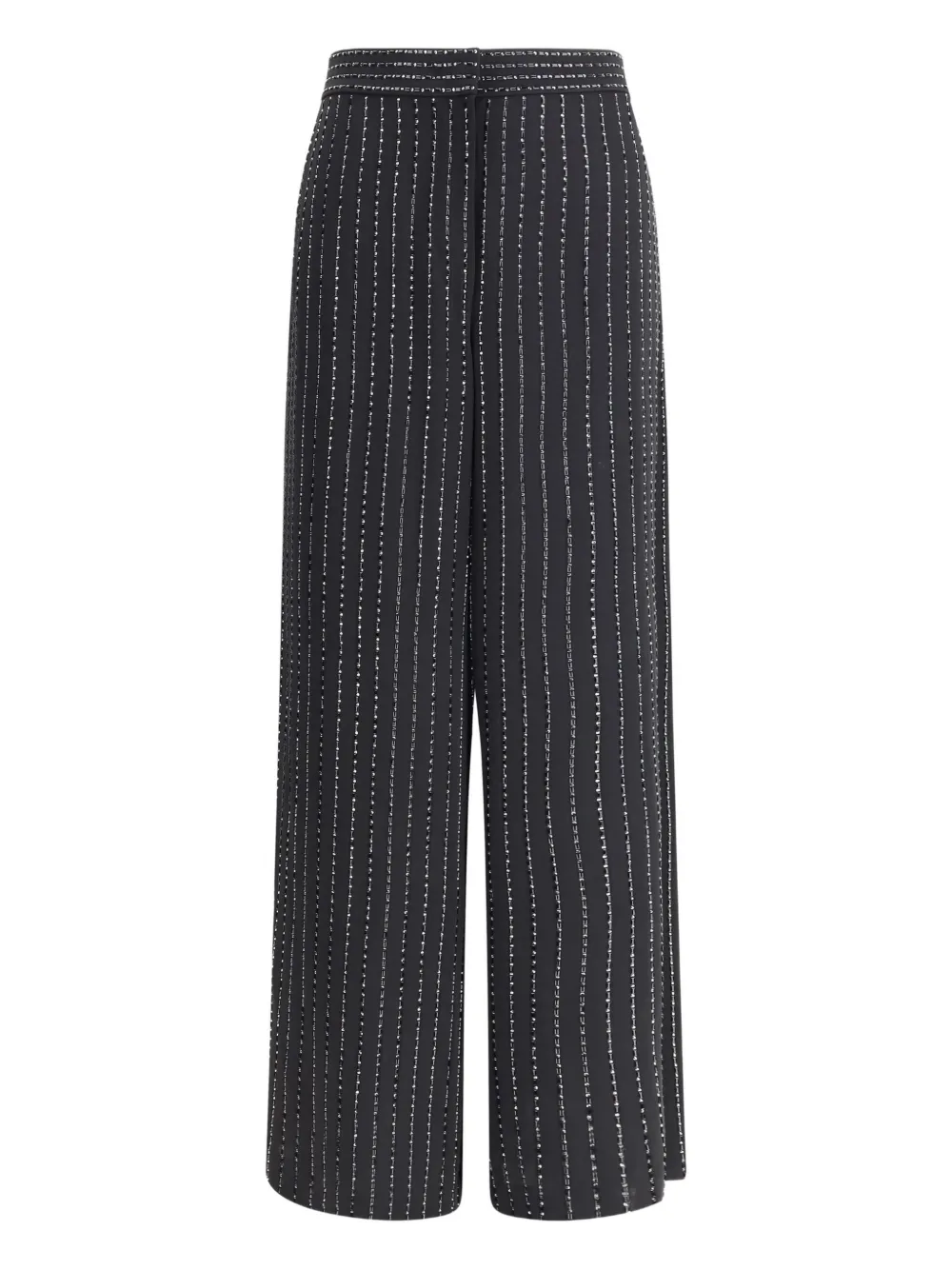 Giorgio Armani sequin-embellished pinstripe trousers | Black | Image 1
