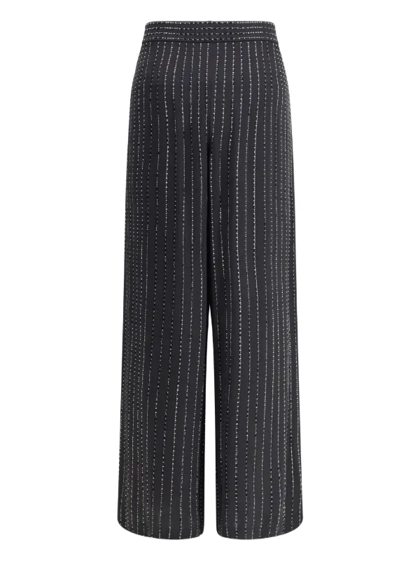 Giorgio Armani sequin-embellished Pinstripe Trousers | Black