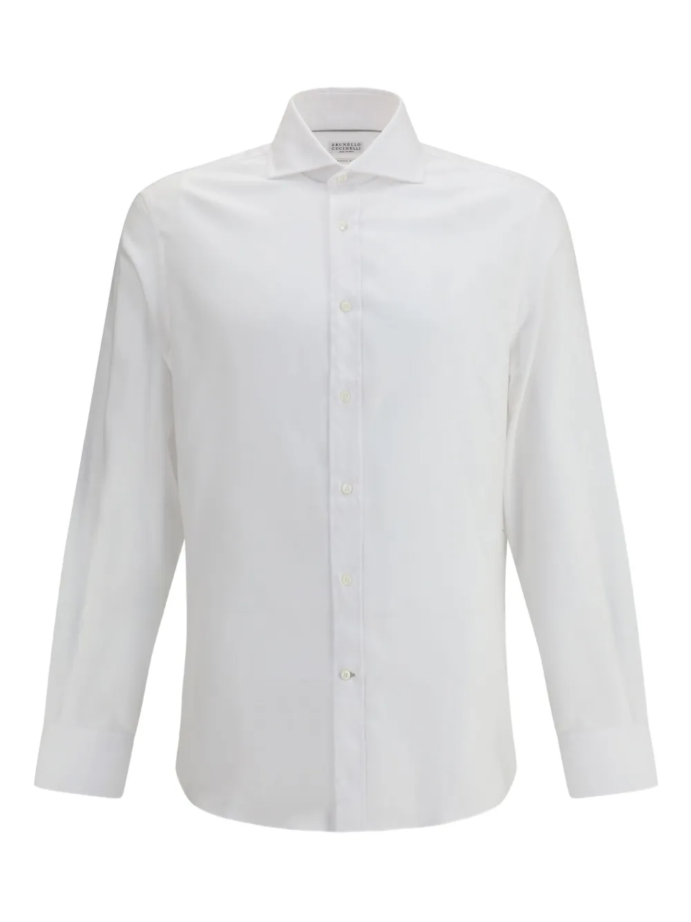 Brunello Cucinelli Linen Shirt With Back Yoke And Curved Hem In White