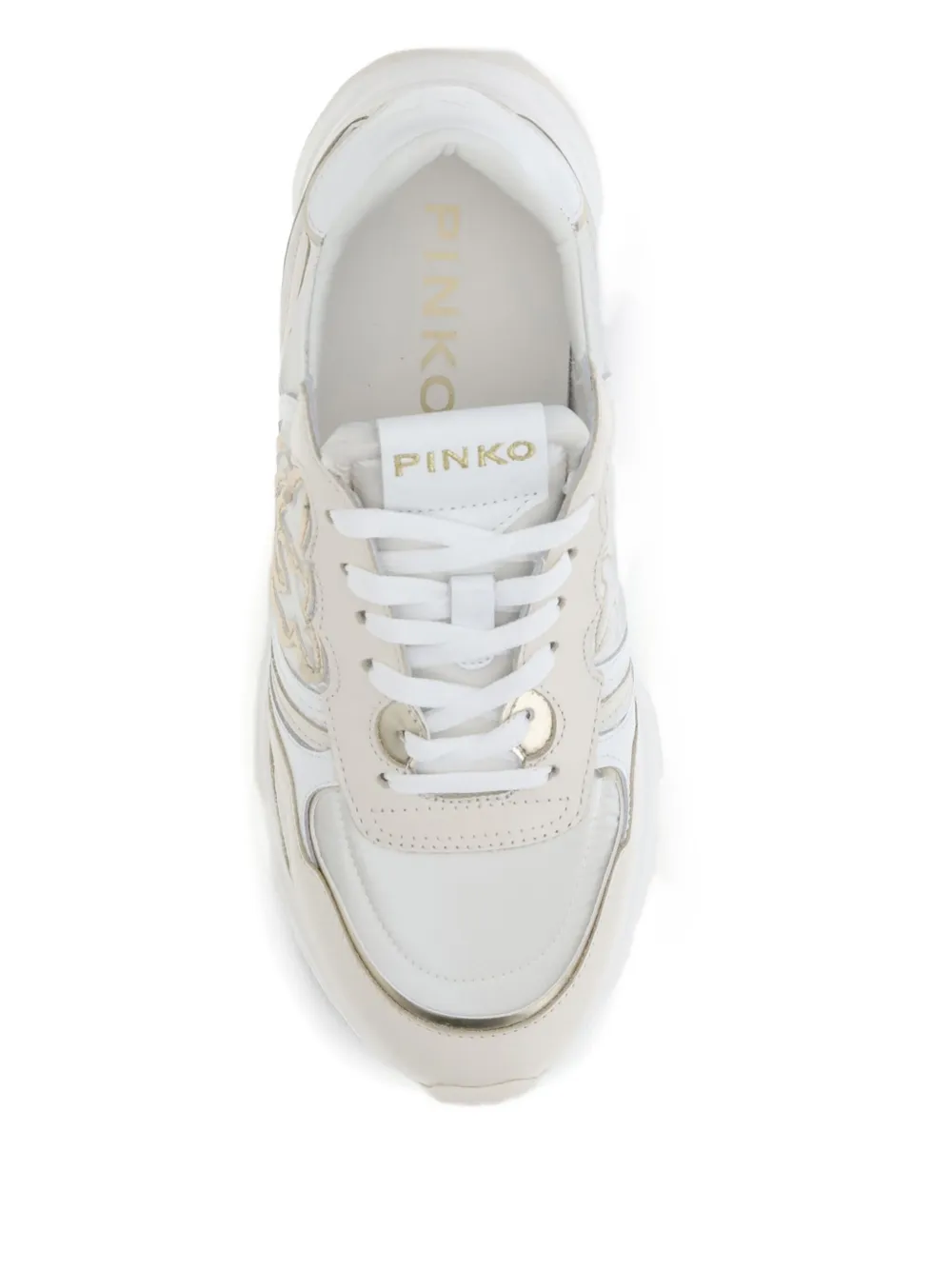 PINKO Zoe leren sneakers met logodetail Wit