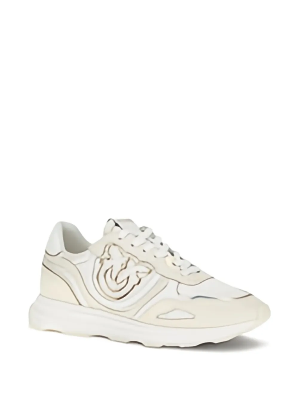 PINKO Zoe logo-detail leather sneakers - Wit
