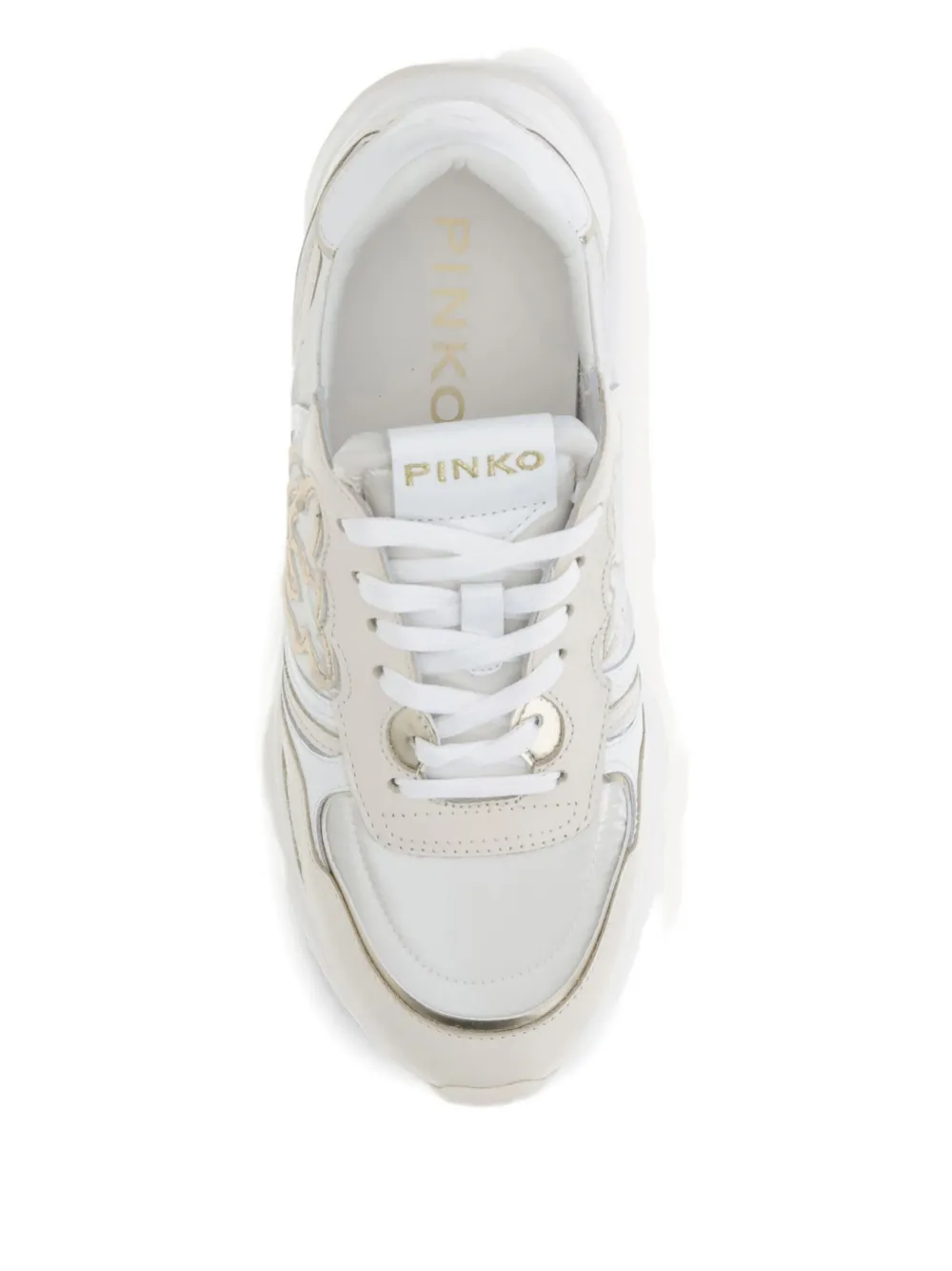 PINKO Zoe leren sneakers met logodetail Wit