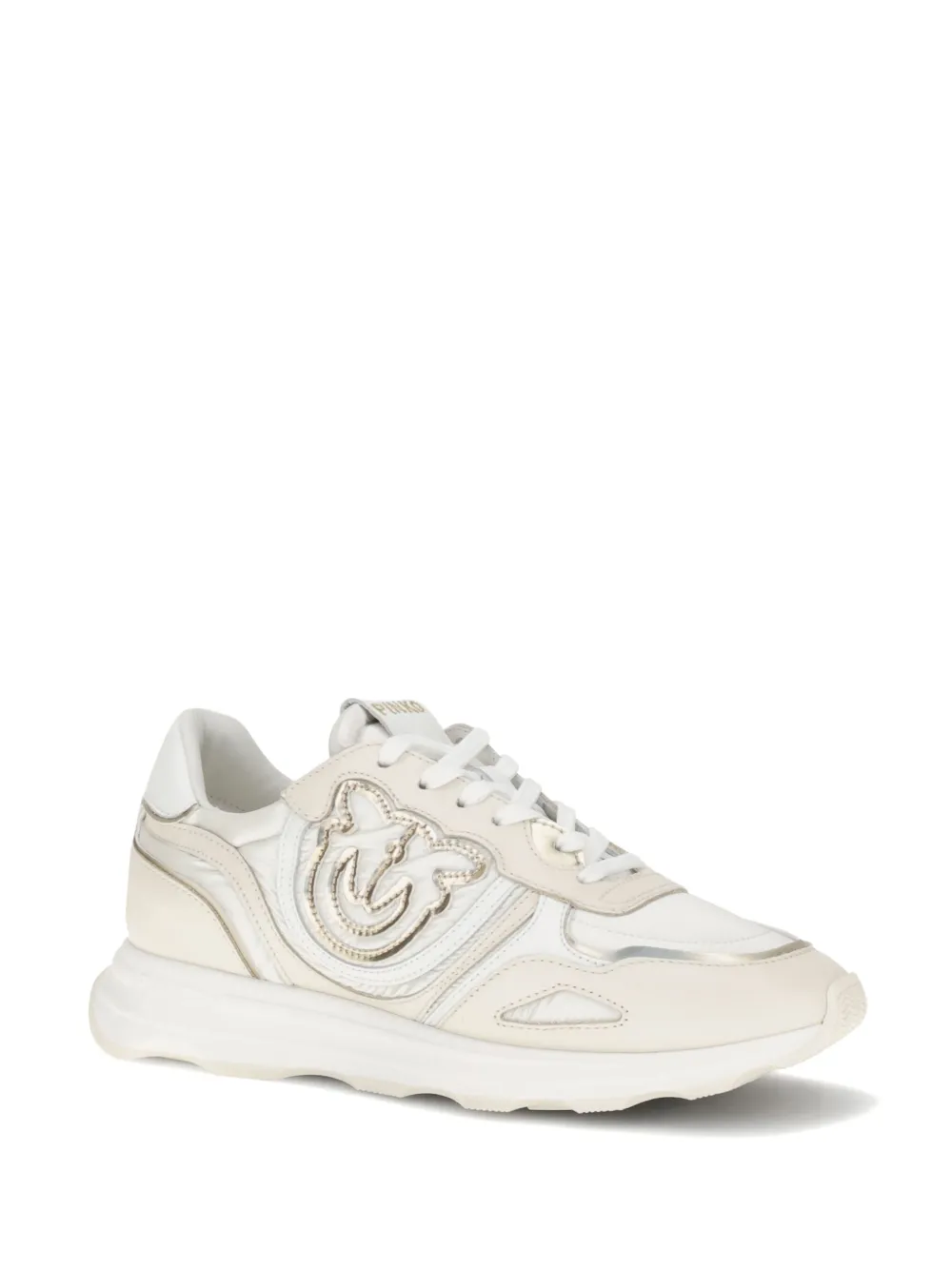 PINKO Zoe logo-detail leather sneakers White