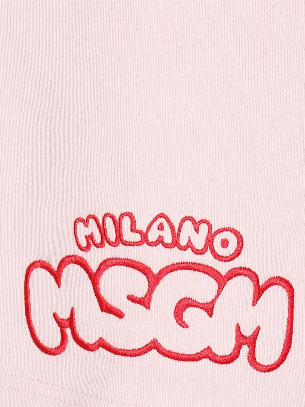 MSGM logo-embroidered elasticated-waistband shorts Roze