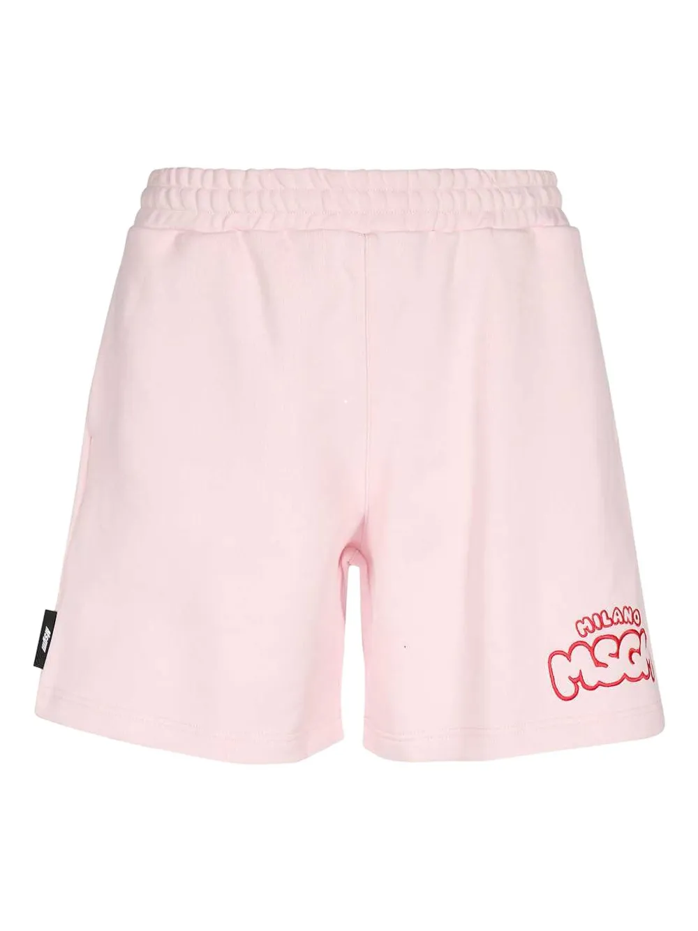MSGM logo-embroidered elasticated-waistband shorts Roze
