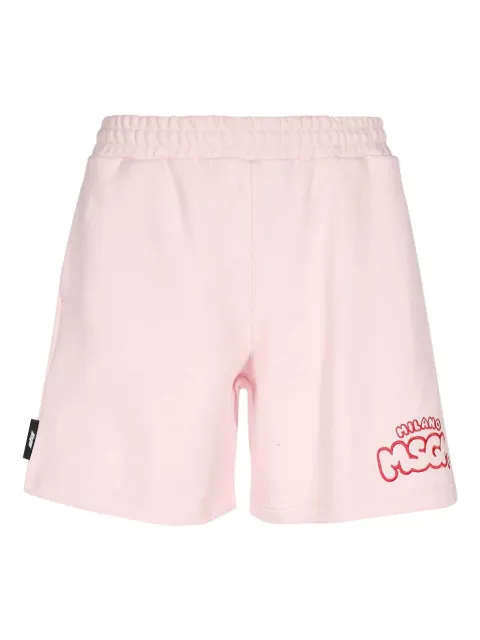 MSGM logo-embroidered elasticated-waistband shorts