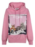 MSGM cat-print hoodie - Pink
