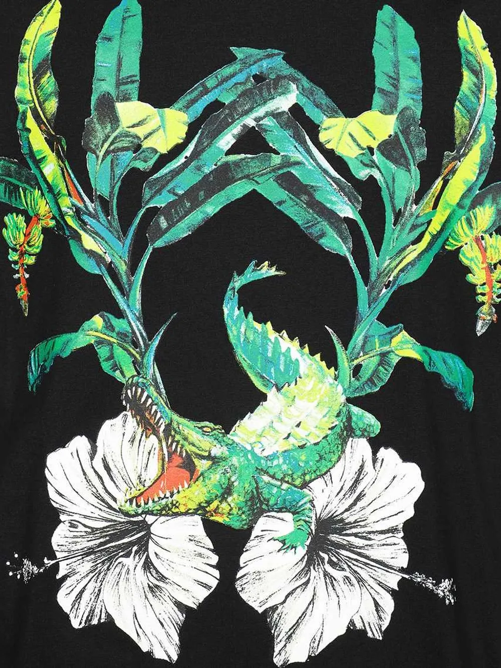 MSGM crocodile-print cotton T-shirt Zwart