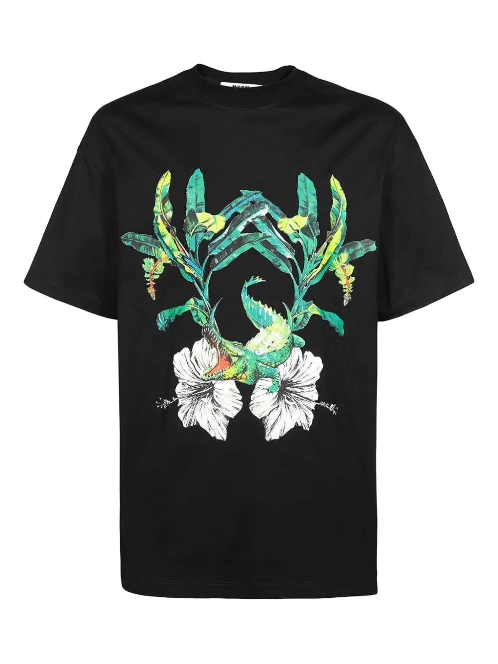 MSGM crocodile-print cotton T-shirt Zwart