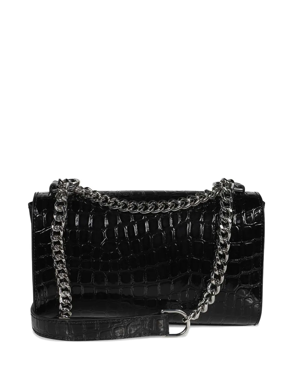 MSGM crocodile-effect chain cross body bag Zwart