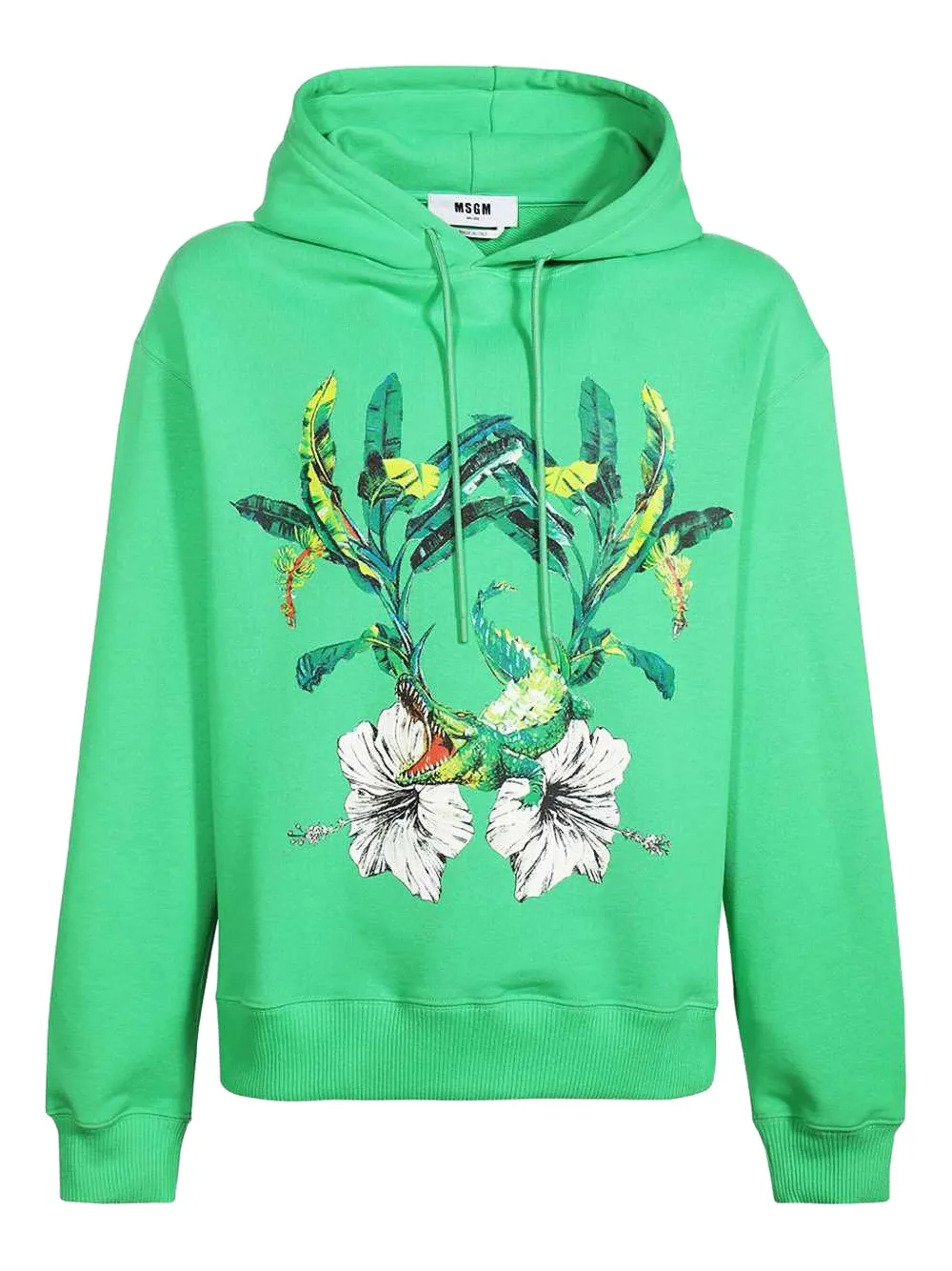 MSGM floral-print hoodie Groen
