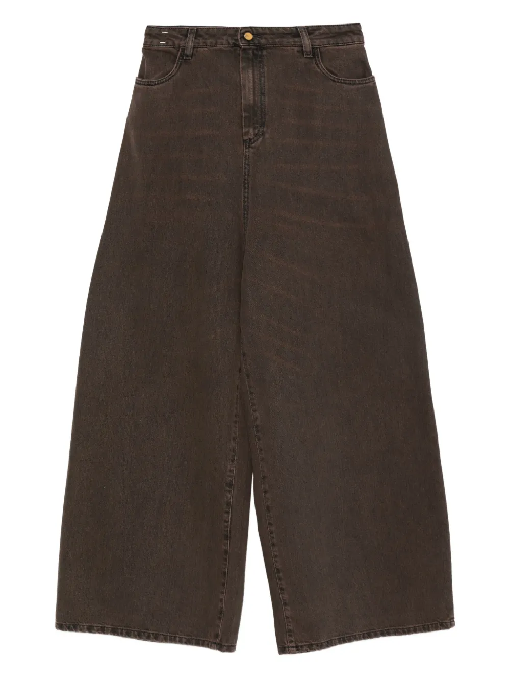 Alysi Denim jeans met logopatch en vijf zakken Bruin