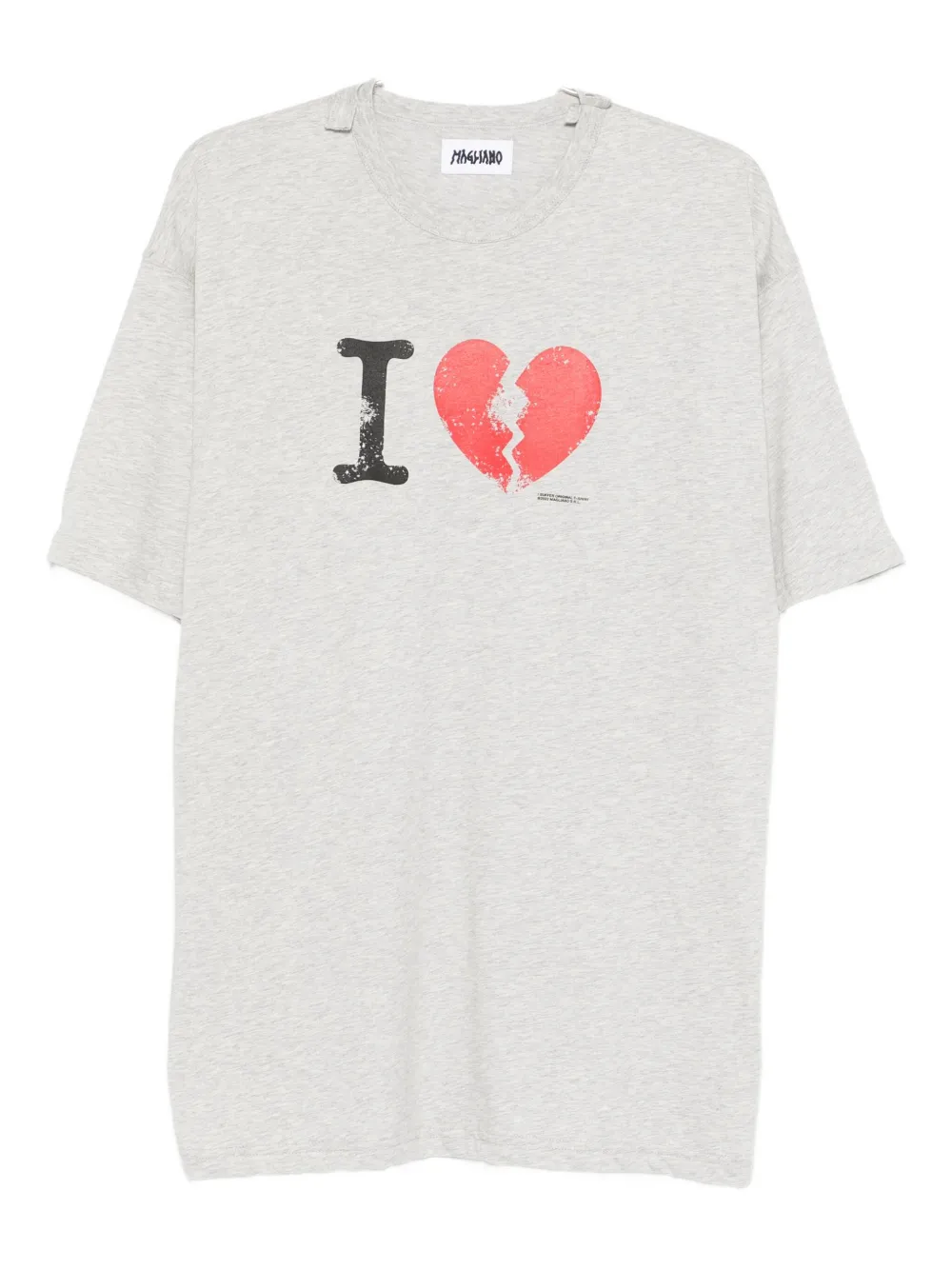 Magliano Broken-heart Graphic T-shirt In Gray