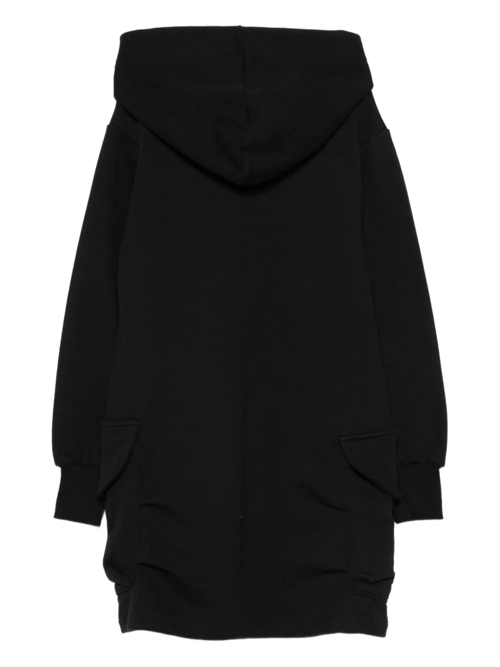 MSGM Kids hooded flap-pocket dress Zwart