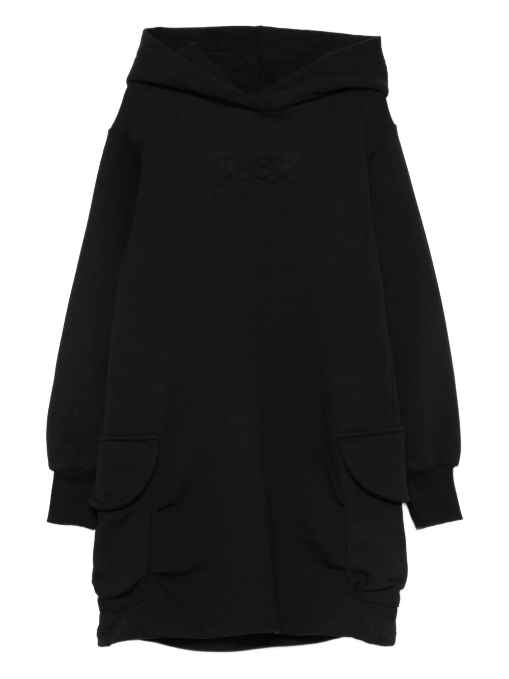 MSGM Kids Jurk met klepzak en capuchon Zwart