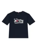 Tommy Hilfiger Junior flag-print slogan T-shirt - Blue