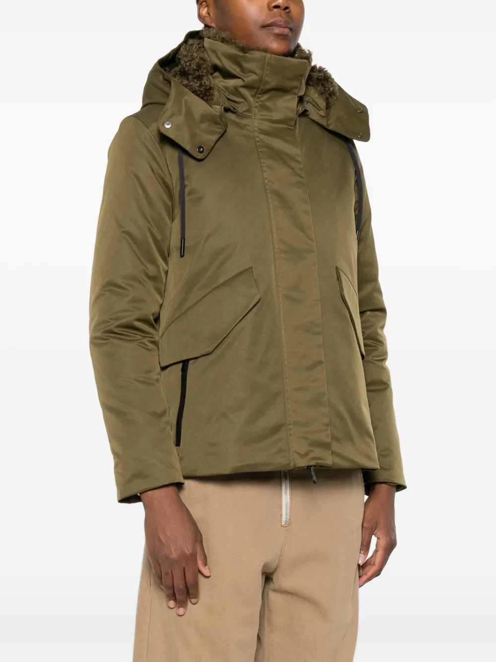 Save The Duck Hooded Coat In Green