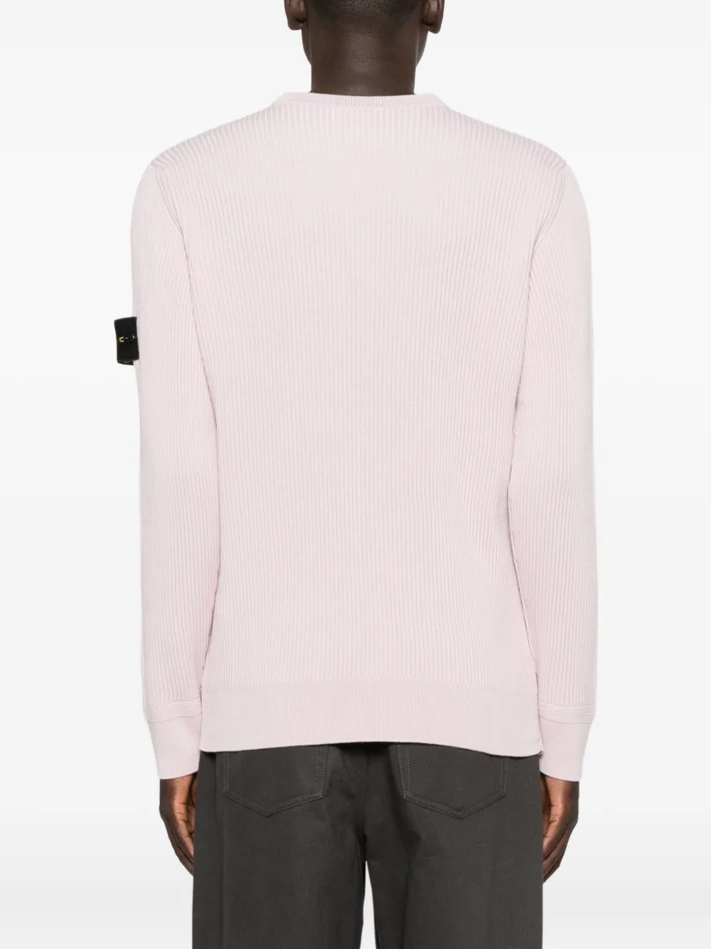 Stone Island Pink 5100053 Full Rib Rws Wool Sweater In Pink