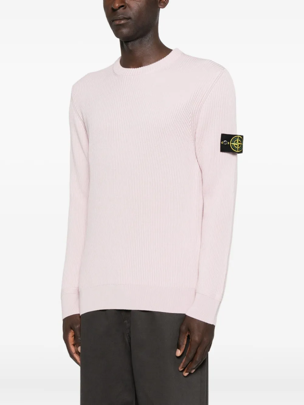 Stone Island Pink 5100053 Full Rib Rws Wool Sweater In Pink
