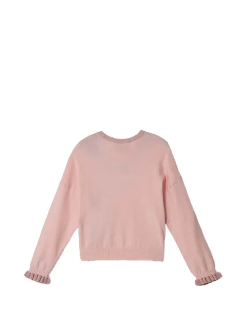 Emporio Armani Kids intarsia-knit logo ruffled sweater