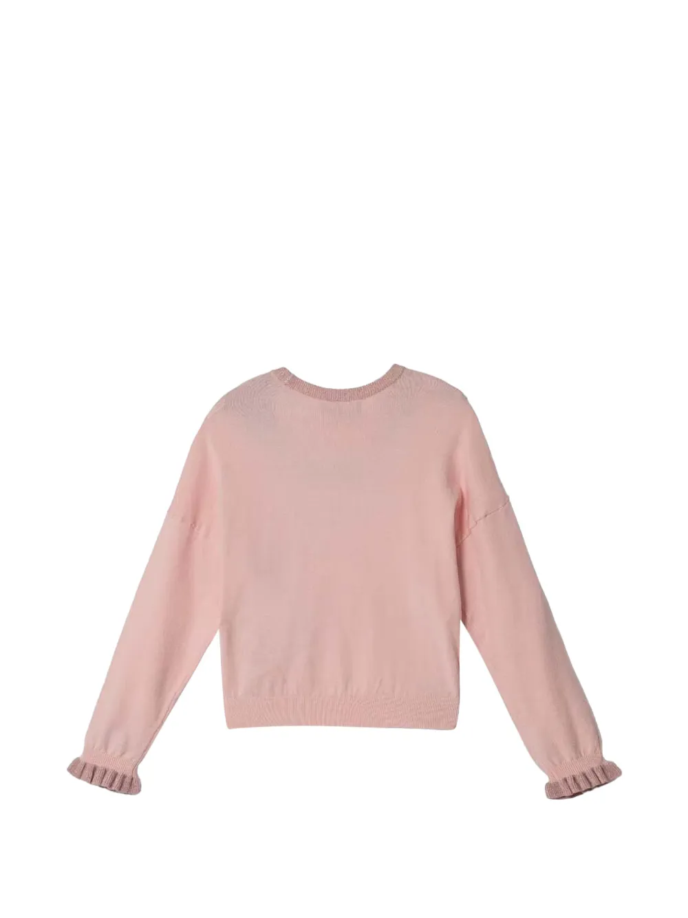 Emporio Armani Kids intarsia-knit logo ruffled sweater - Rosa