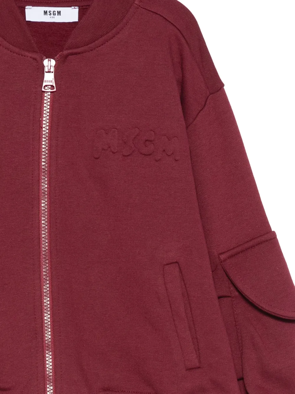 MSGM Kids patch-pocket bomber jacket Rood