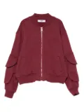 MSGM Kids patch-pocket bomber jacket - Red