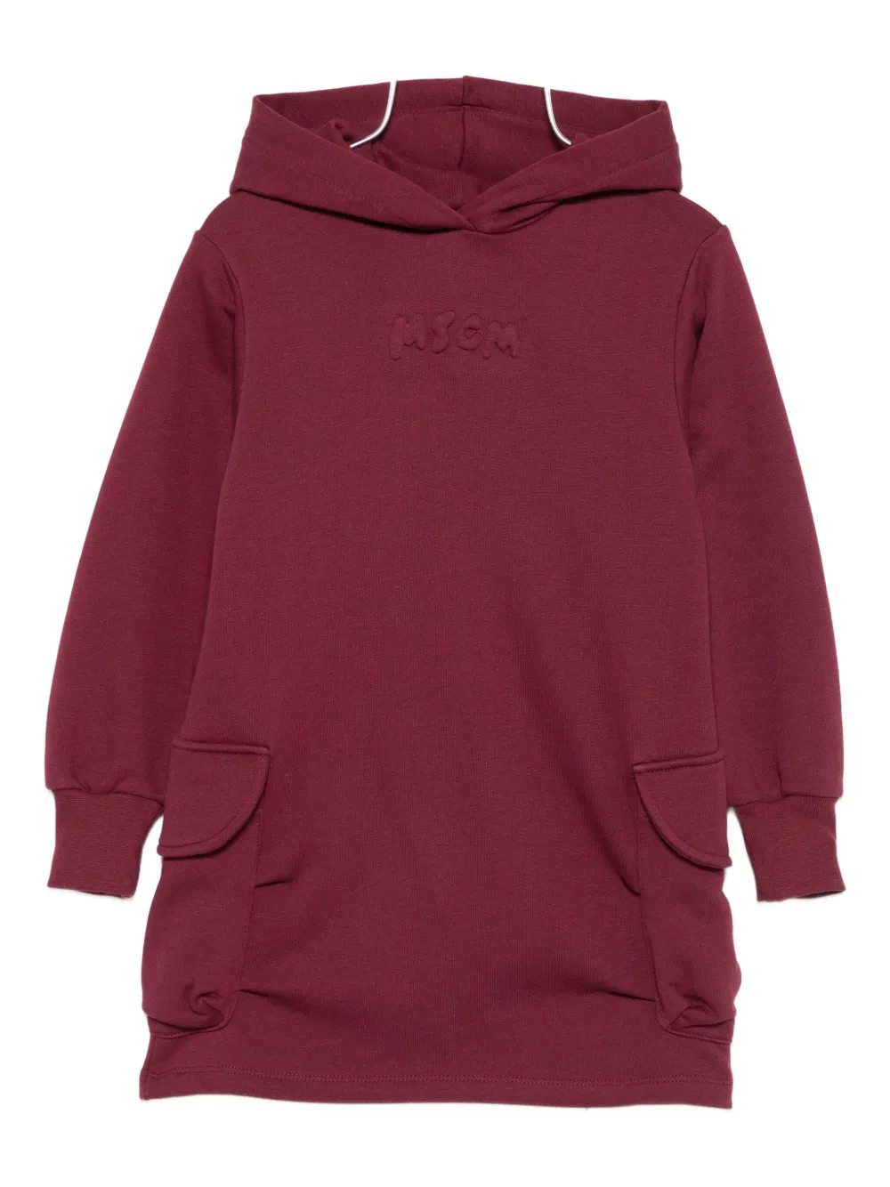 MSGM Kids hooded flap-pocket dress Rood