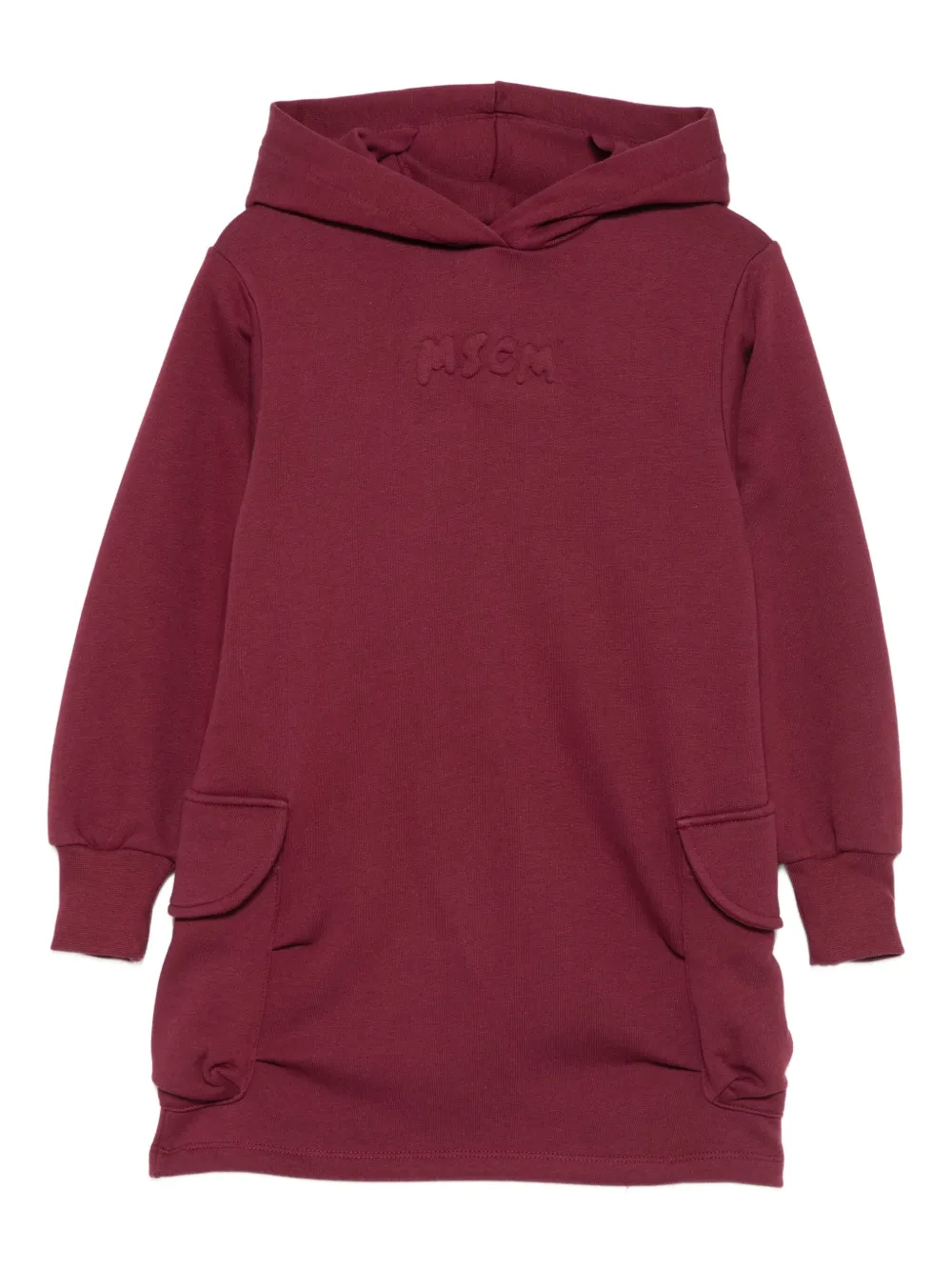 MSGM Kids Jurk met klepzak en capuchon Rood