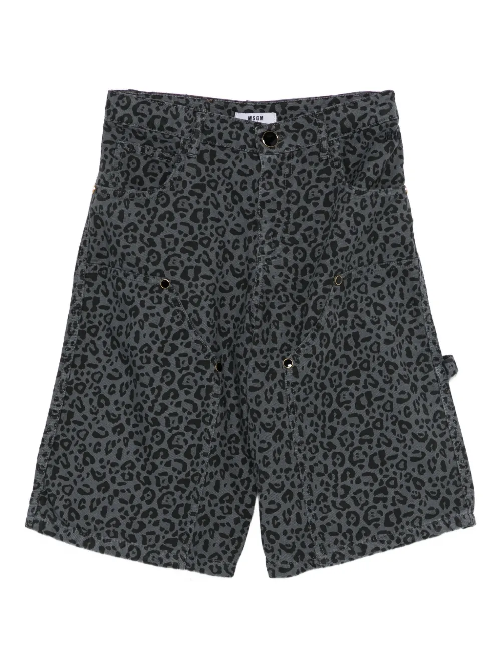 MSGM Kids leopard-print shorts Grijs