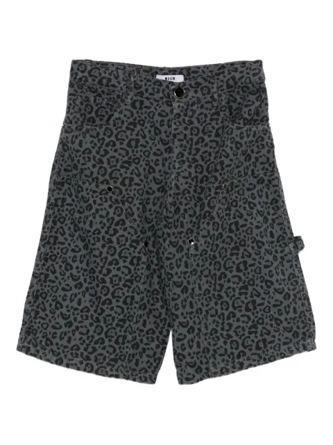 MSGM Kids leopard-print shorts