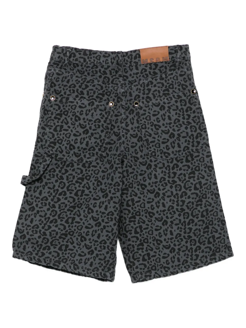 MSGM Kids leopard-print shorts Grijs