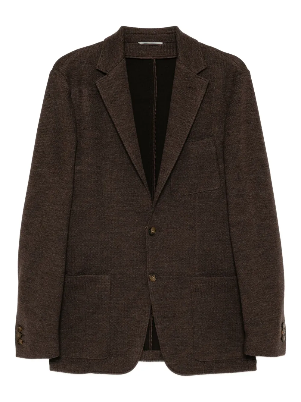 Canali single-breasted knitted blazer | Brown | Image 1