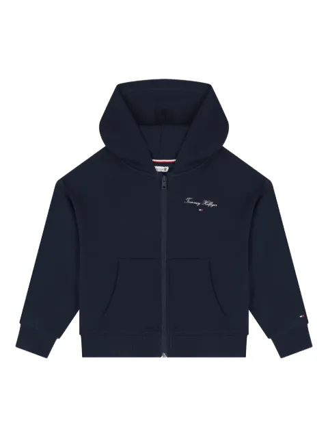 Tommy Hilfiger Junior logo-lettering zip-up hoodie