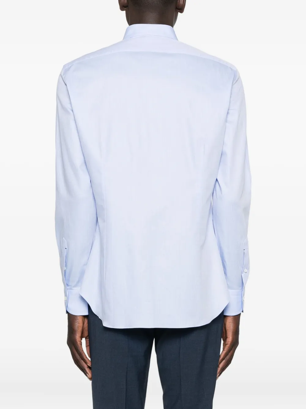 Mazzarelli Button-down Long-sleeved Shirt In Blue
