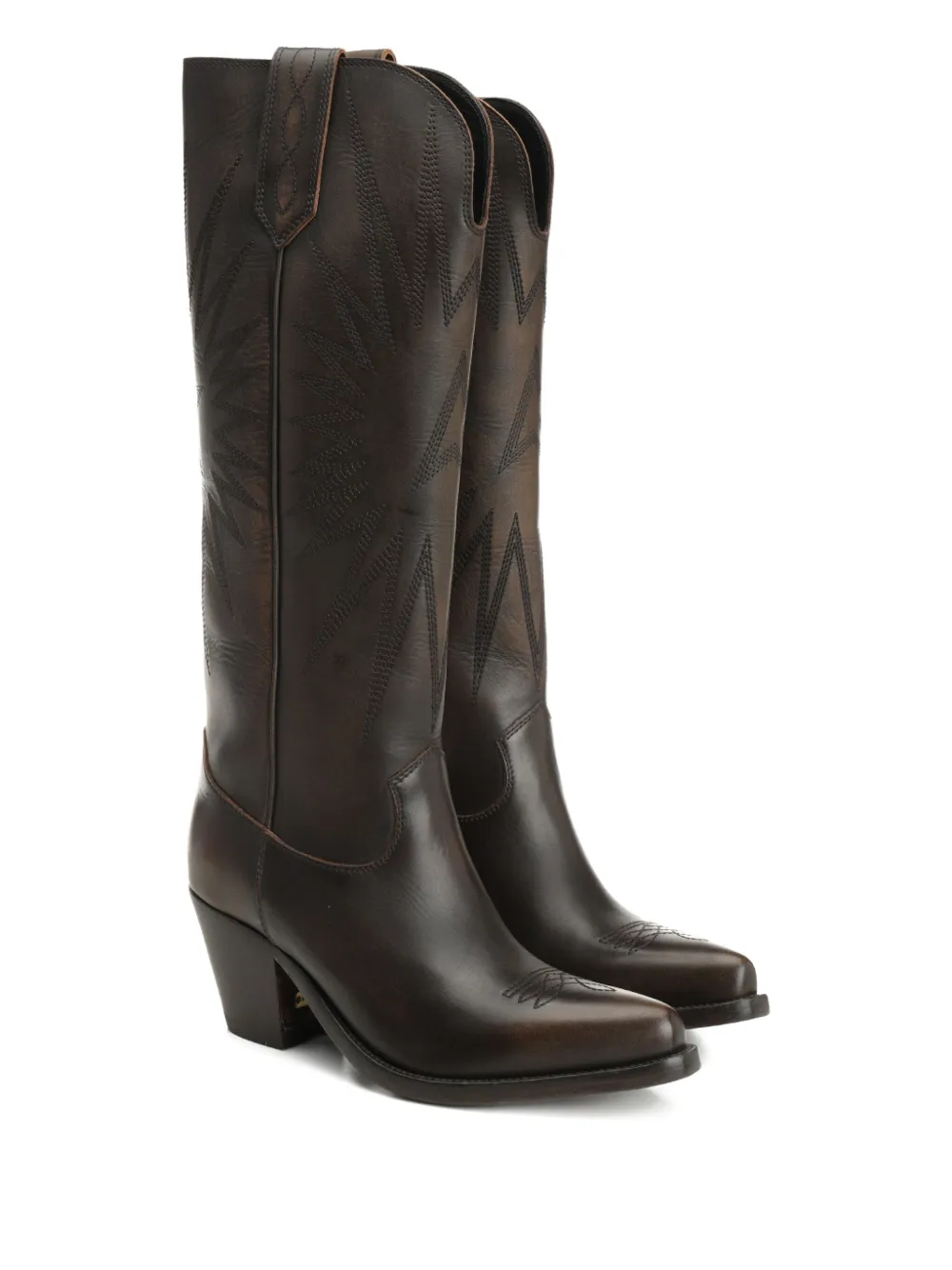 Golden Goose 40mm star-embroidered leather boots Brown